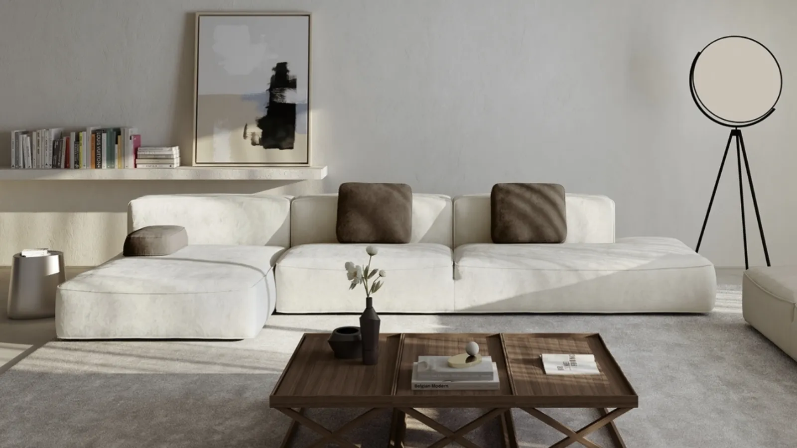 Divano in tessuto con penisola Glam di Vibieffe