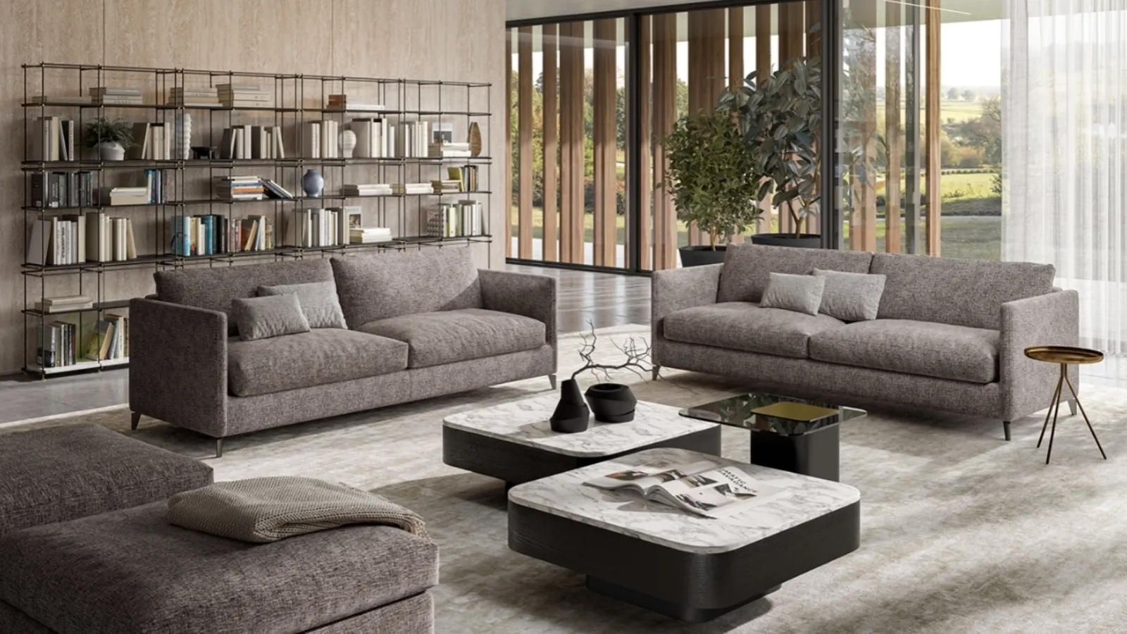 Divano lineare Zone Slim di Vibieffe