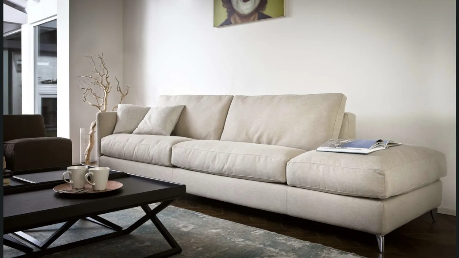 Divano lineare Zone Slim di Vibieffe