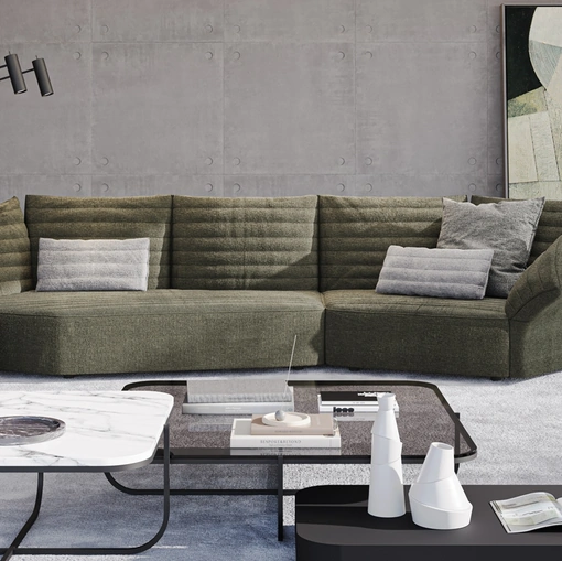 Salotto Waves in tessuto di Vibieffe