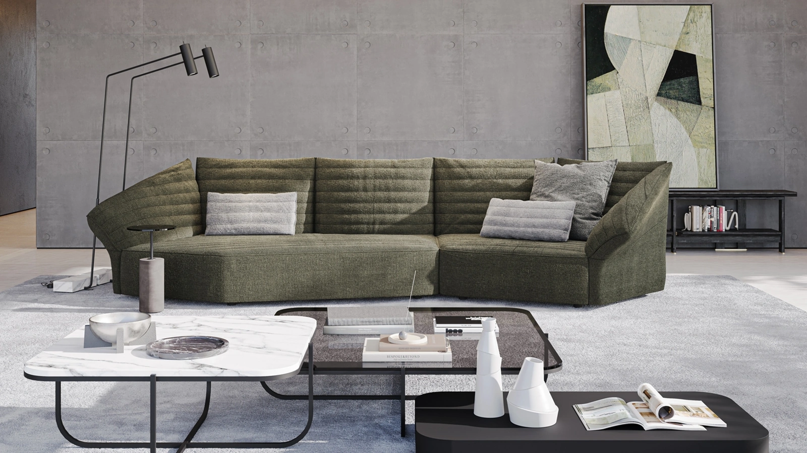 Salotto Waves in tessuto di Vibieffe