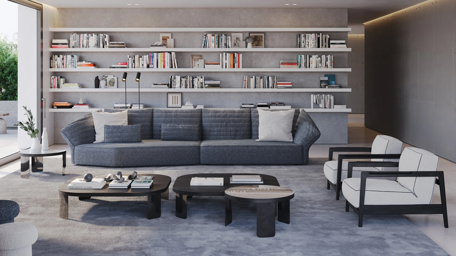 Salotto Waves in tessuto di Vibieffe