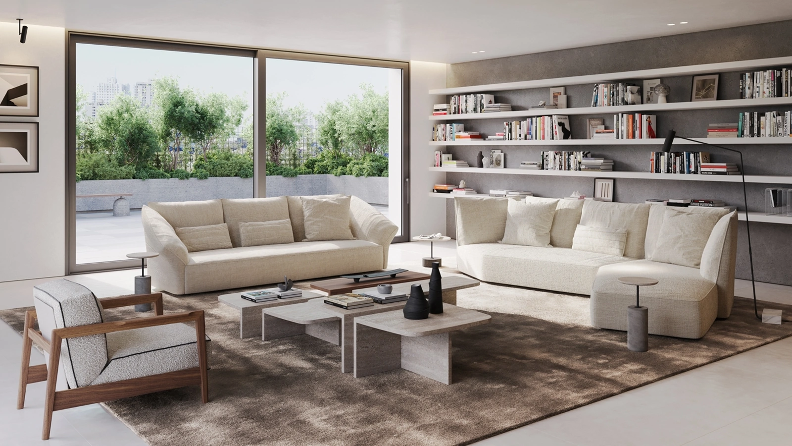 Salotto Waves in tessuto di Vibieffe