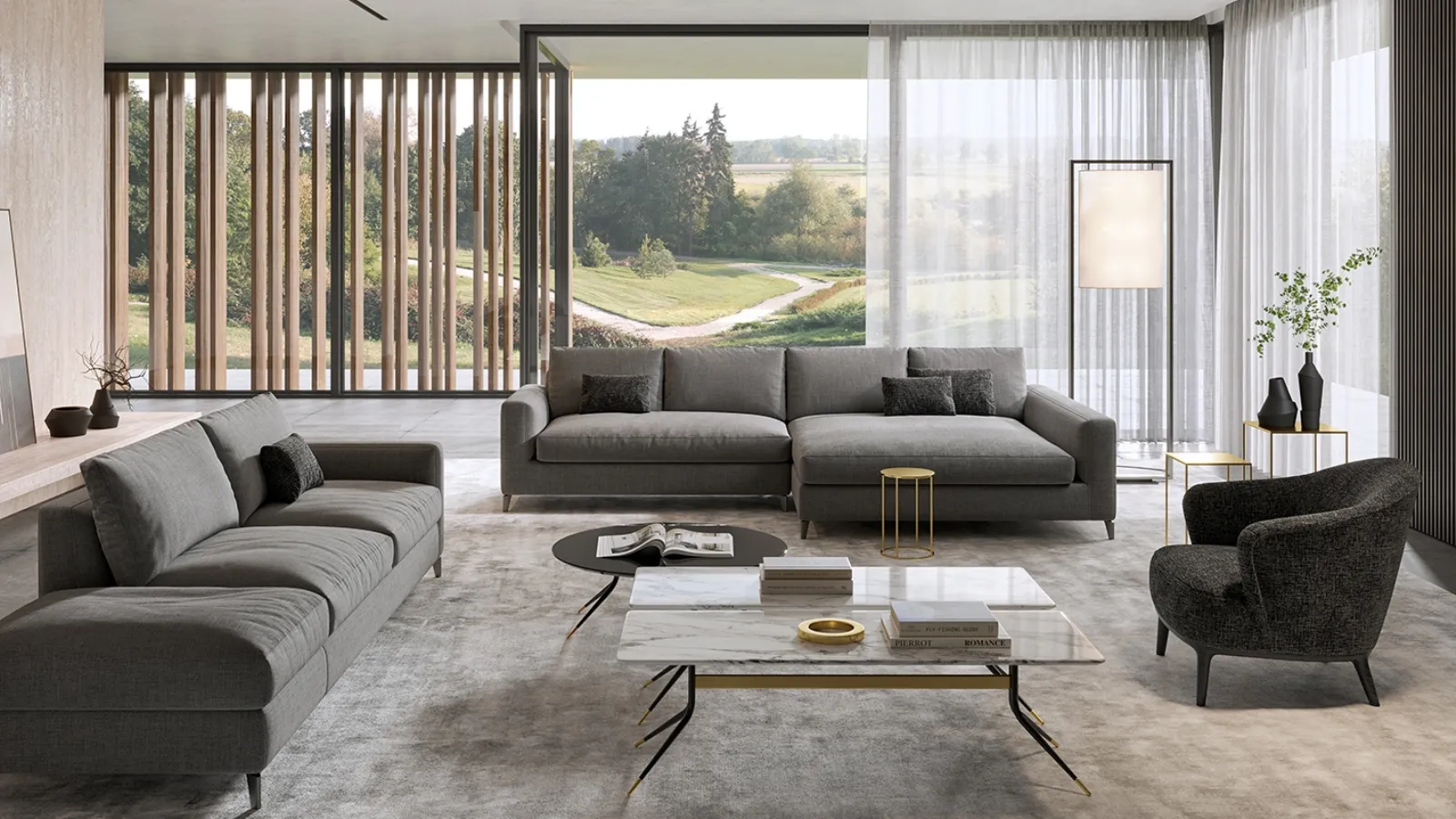 Divano con penisola Zone Comfort di Vibieffe