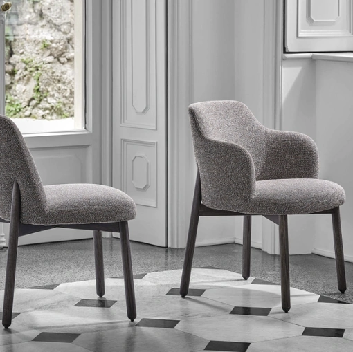 Sedia Abby in tessuto imbottito di Porada