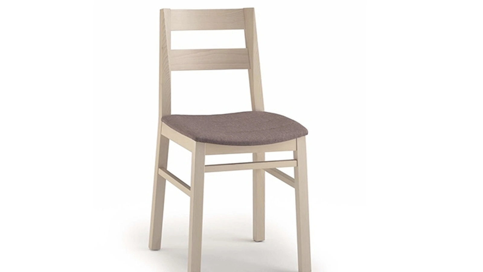 Sedia Alba in legno con seduta in tessuto imbottito di Sedie Brianza