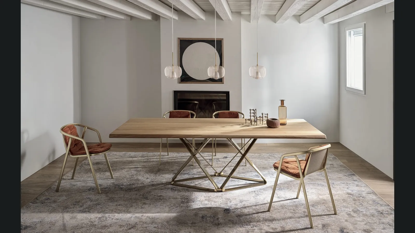 Sedia Ines in acciaio laccato e tessuto di Bontempi