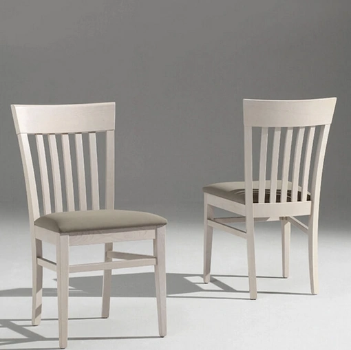 Sedia Cinzia in legno con seduta in tessuto imbottito di Sedie Brianza