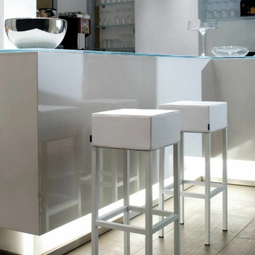 Sgabello Cube SG in tessuto imbottito e metallo di Sedie Brianza