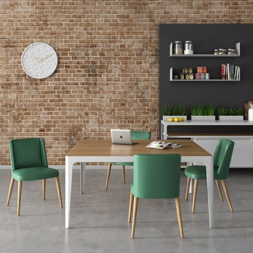 Sedia in pelle dal colore vivace per ambienti moderni di Estel