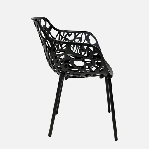 Sedia Magnolia in alluminio laccato nero di Sigerico