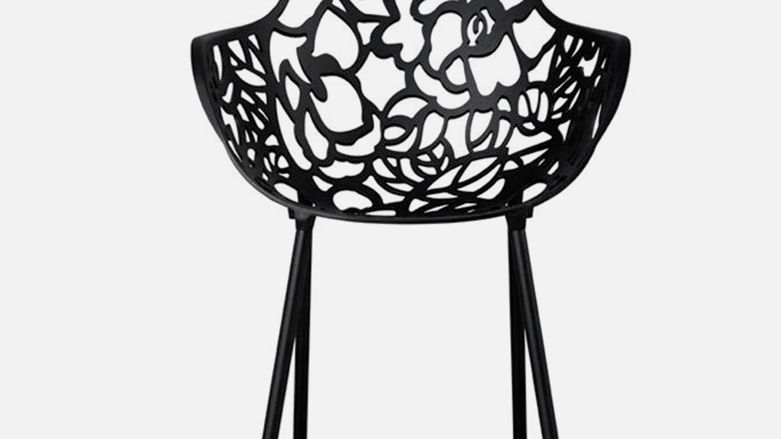 Sedia Magnolia in alluminio laccato nero di Sigerico