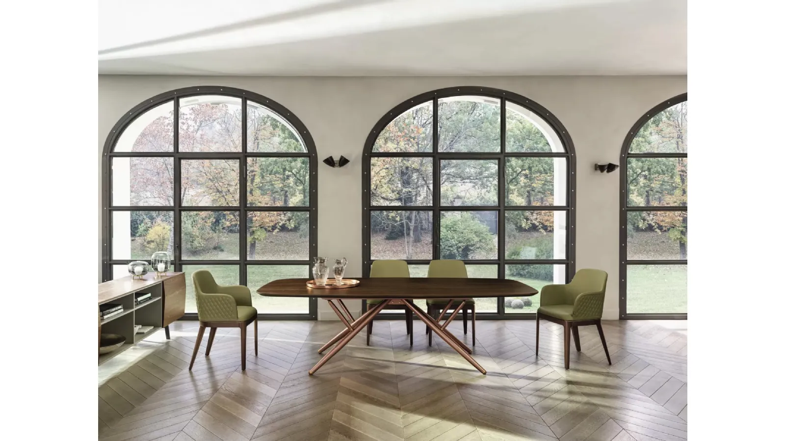 Sedia Margot rivestita in pelle di Bontempi