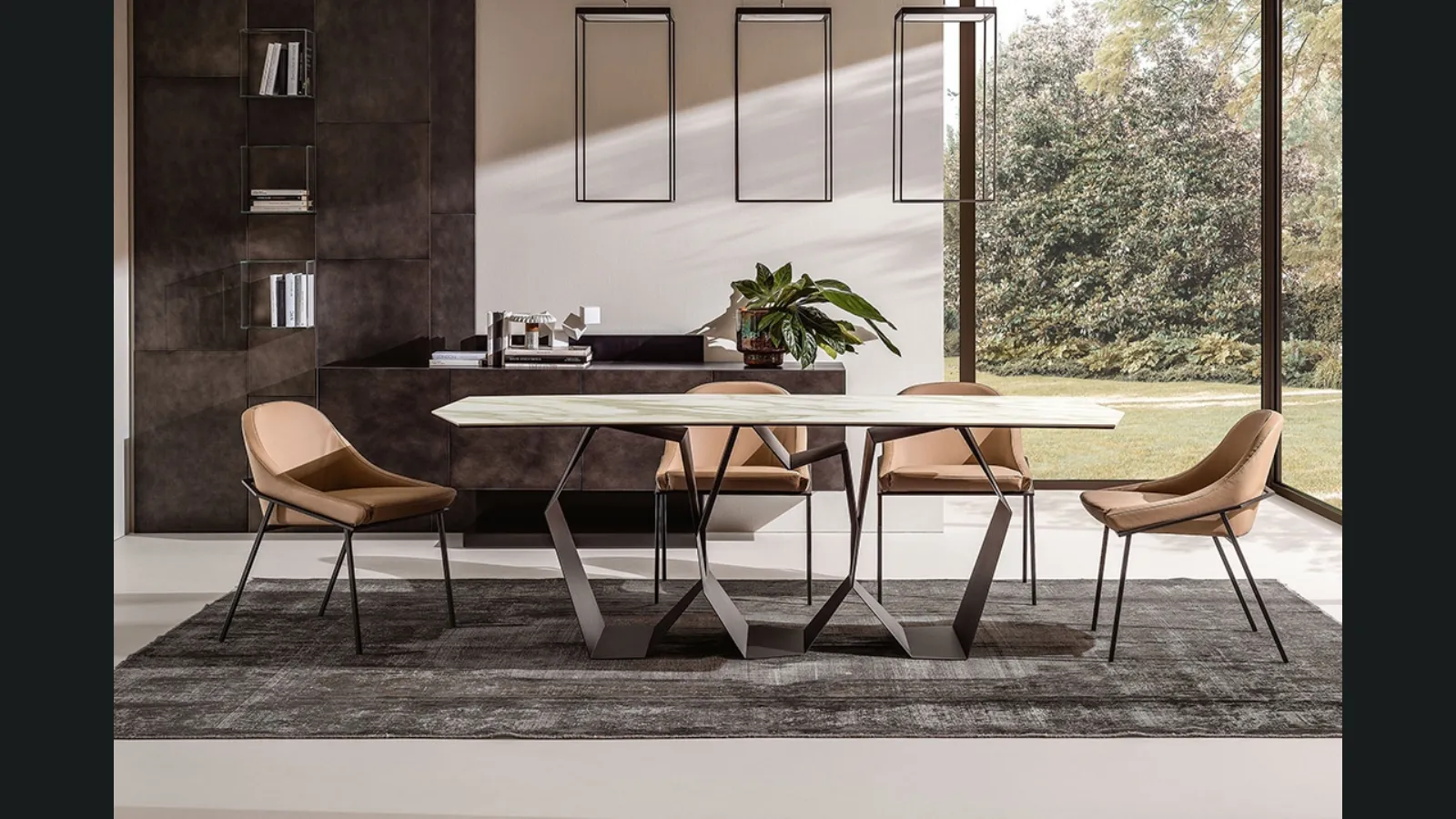 Sedia in pelle Izoard di Ronda Design