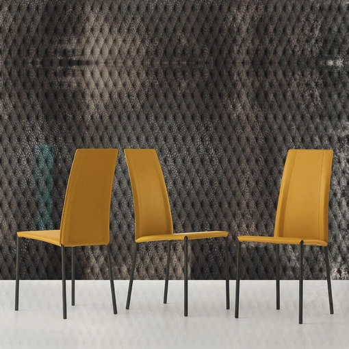 Sedia Rebecca in cuoio rigenerato di Ponti Terenghi