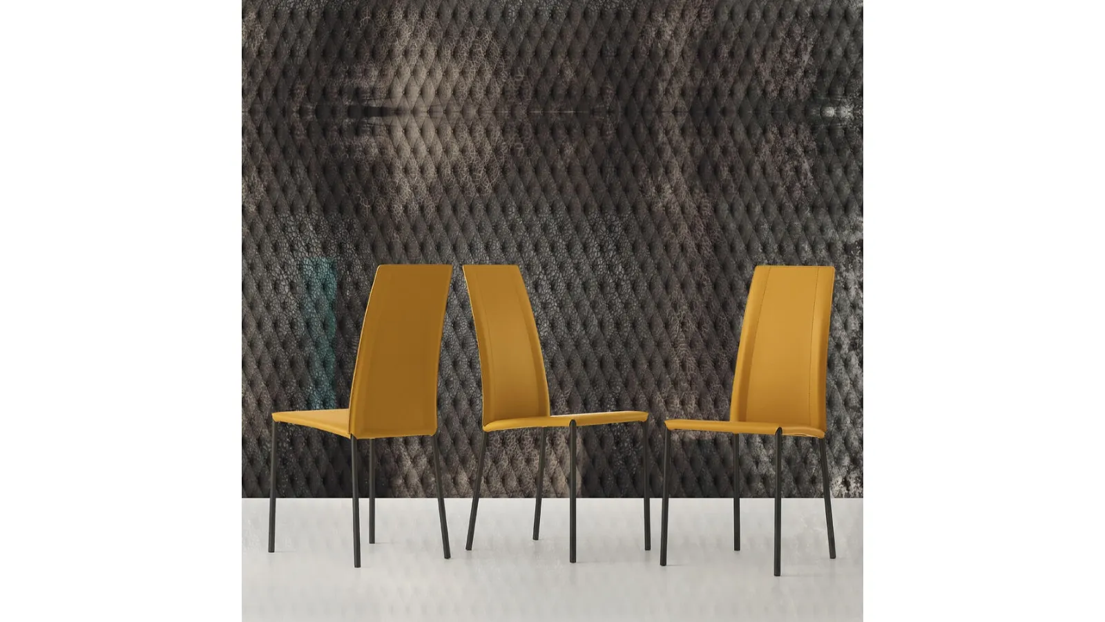 Sedia Rebecca in cuoio rigenerato di Ponti Terenghi