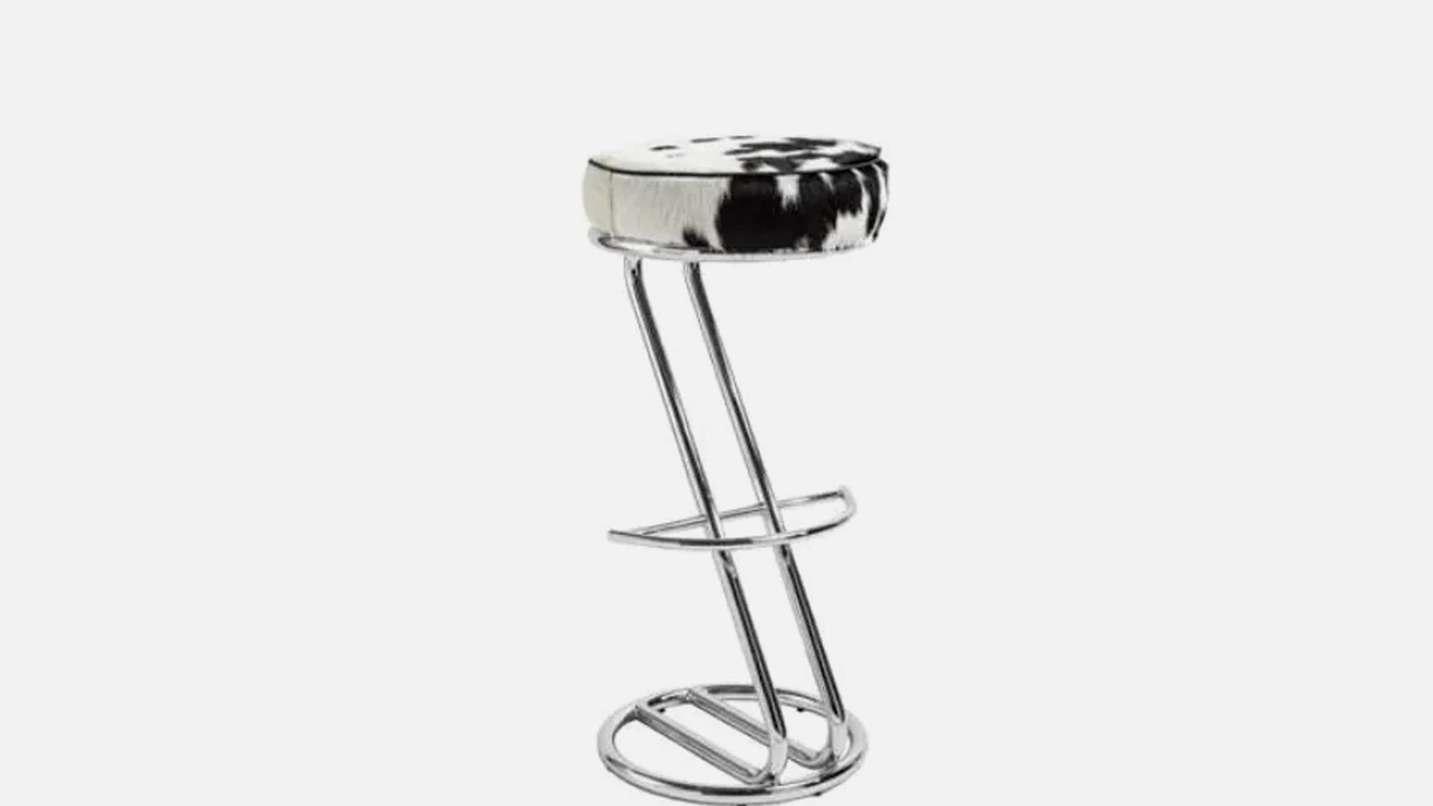 Sgabello Stile con seduta in pelle e struttura in acciaio di Sigerico