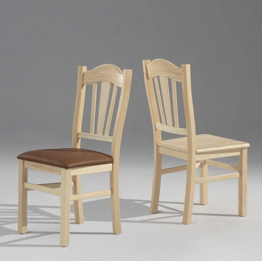 Sedia classica Silvana in legno con seduta in legno o imbottita in ecopelle di Sedie Brianza