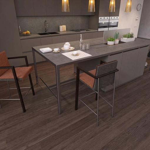 Sgabello in tessuto con struttura in legno e metallo Star System Sirio di Estel