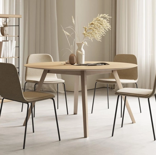 Tavolo Aise finitura legno Oak Tondo Allungabile di Treku