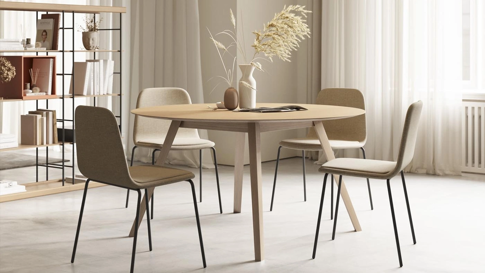 Tavolo Aise finitura legno Oak Tondo Allungabile di Treku