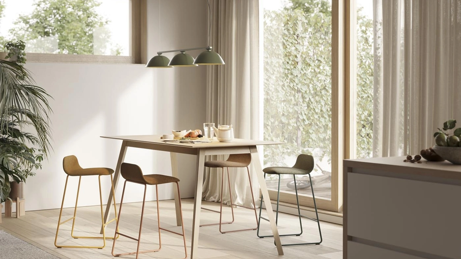 Tavolo Aise Tavolo Alto in legno di Treku