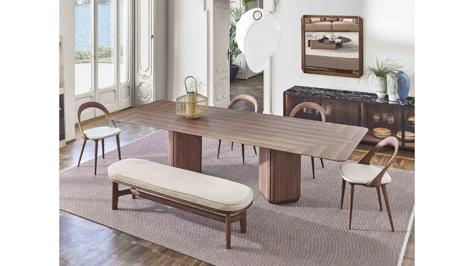 Tavolo Bay in noce canaletto di Porada