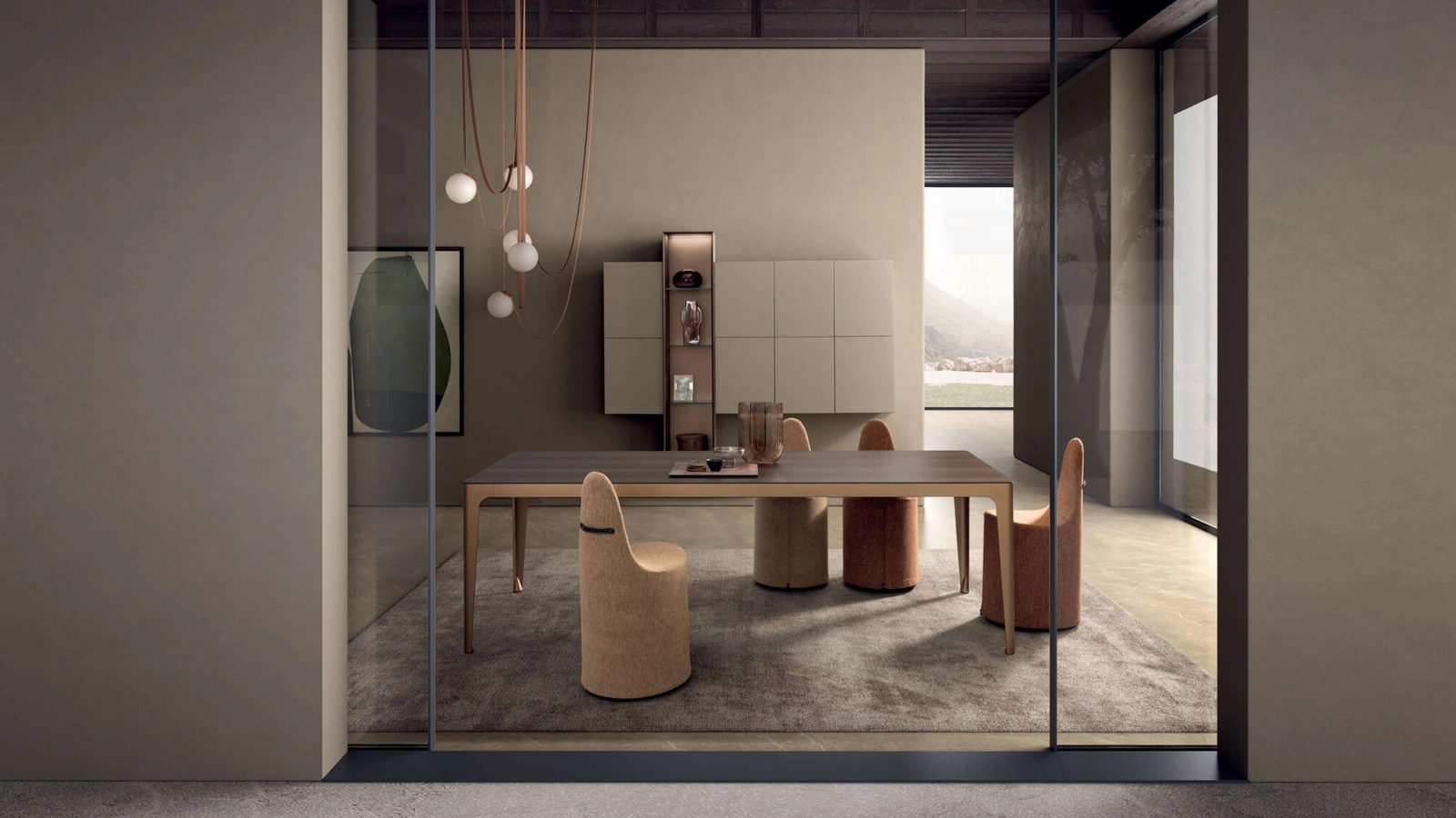 Tavolo Grand More con top in legno di Presotto