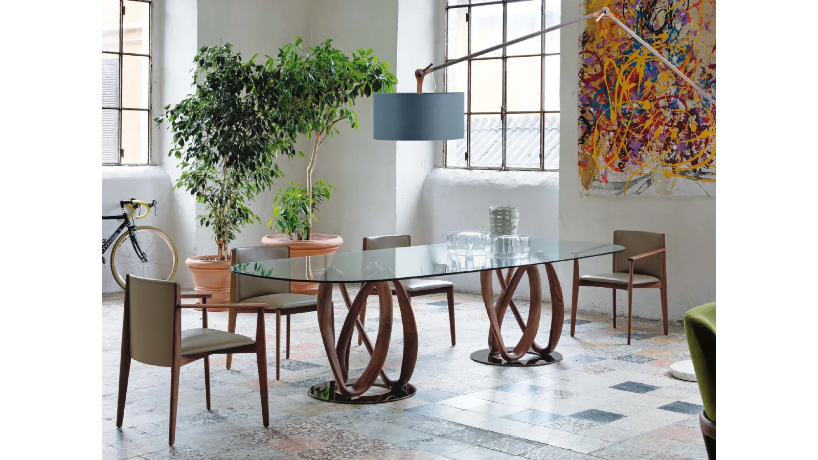 Tavolo in cristallo Infinity di Porada