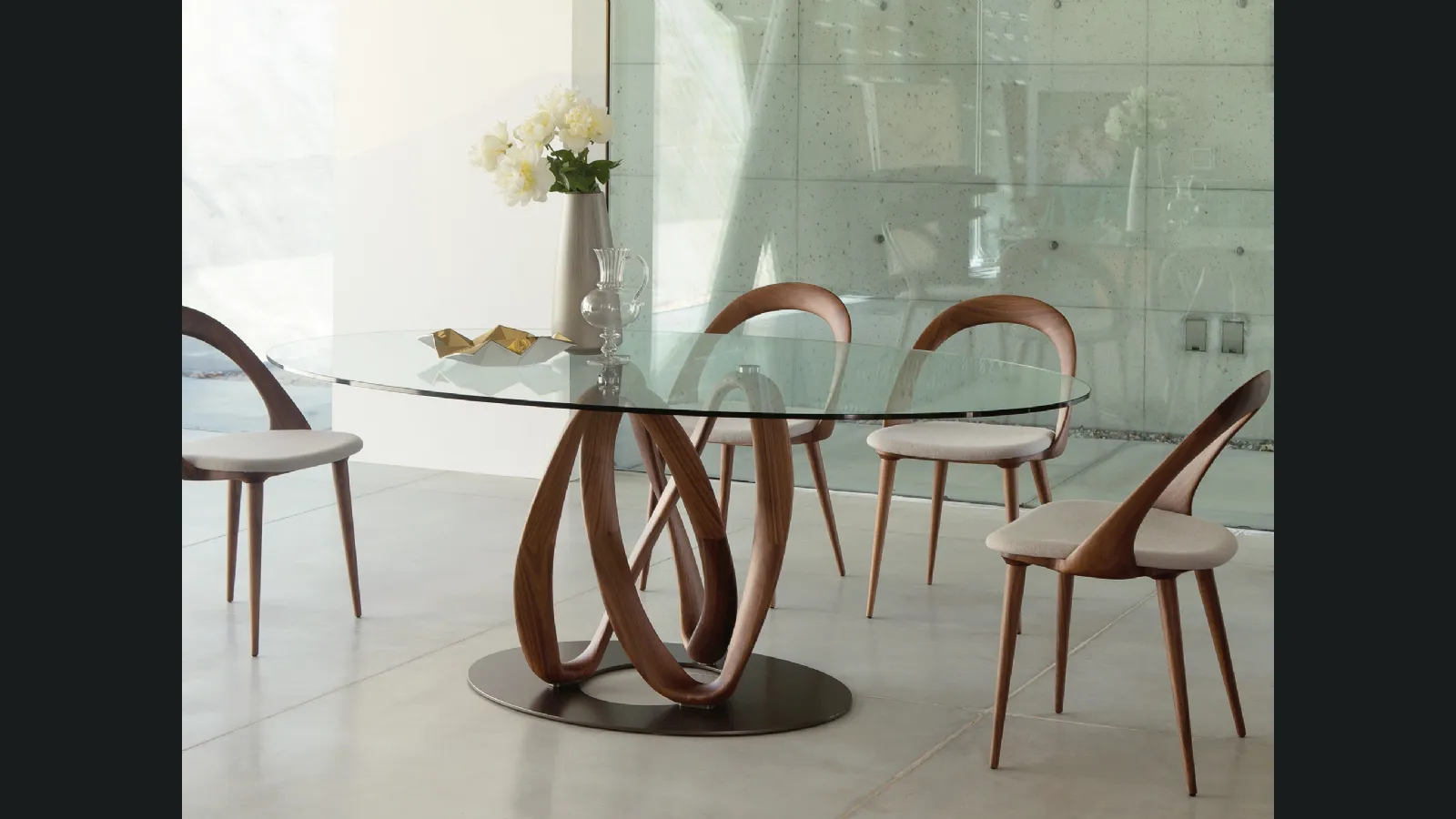 Tavolo in cristallo Infinity di Porada