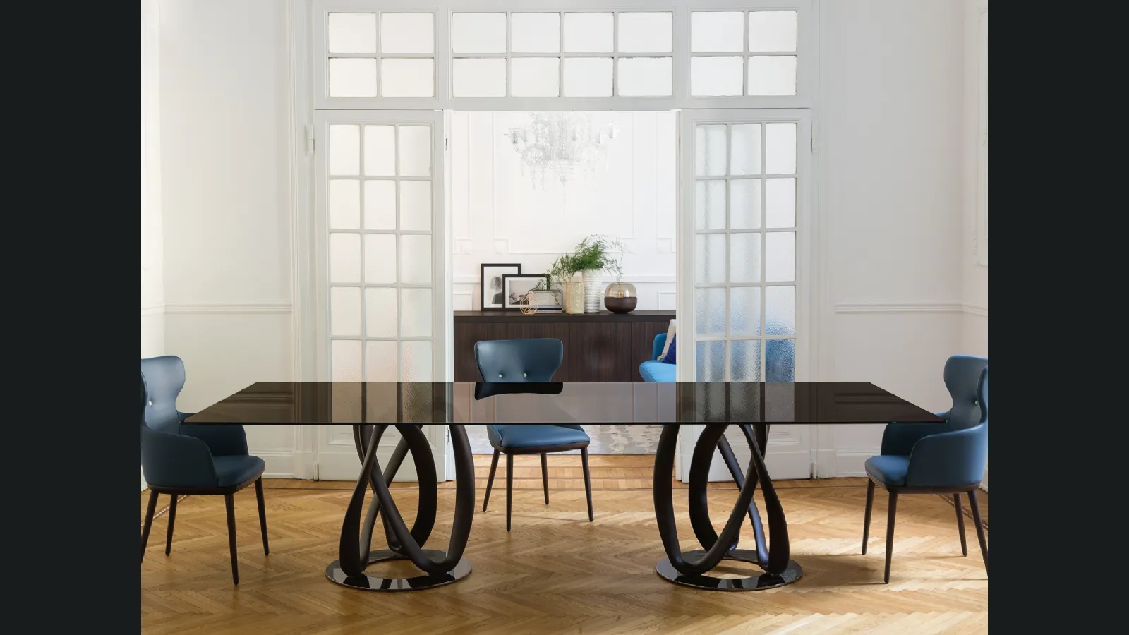 Tavolo in cristallo Infinity di Porada