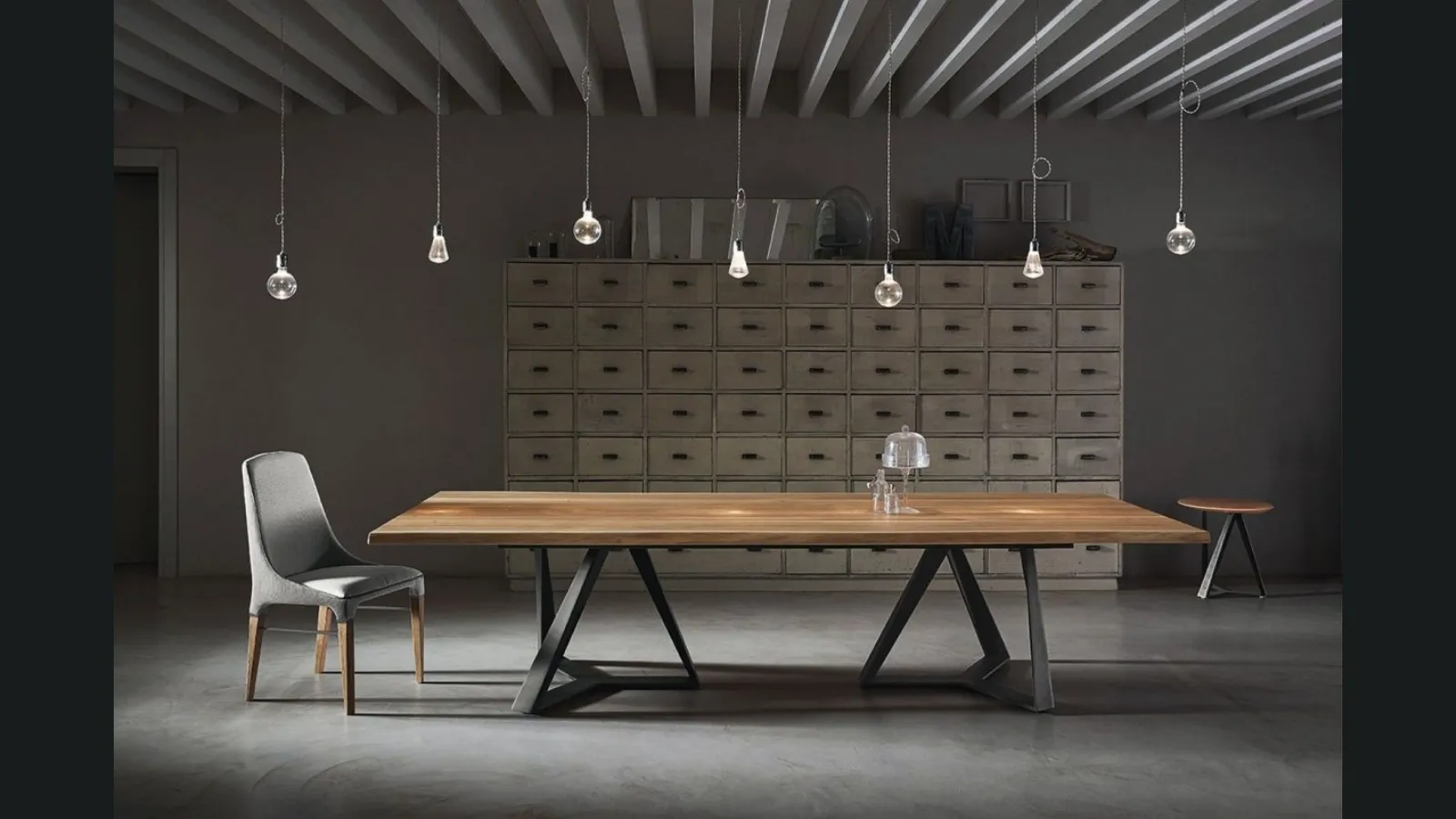 Tavolo Millennium XXL con piano in legno massello di Bontempi