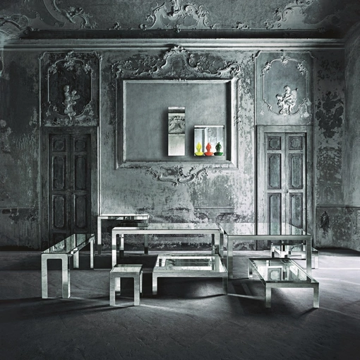 Tavolo con piano a specchio Mirror Mirror di Glas Italia