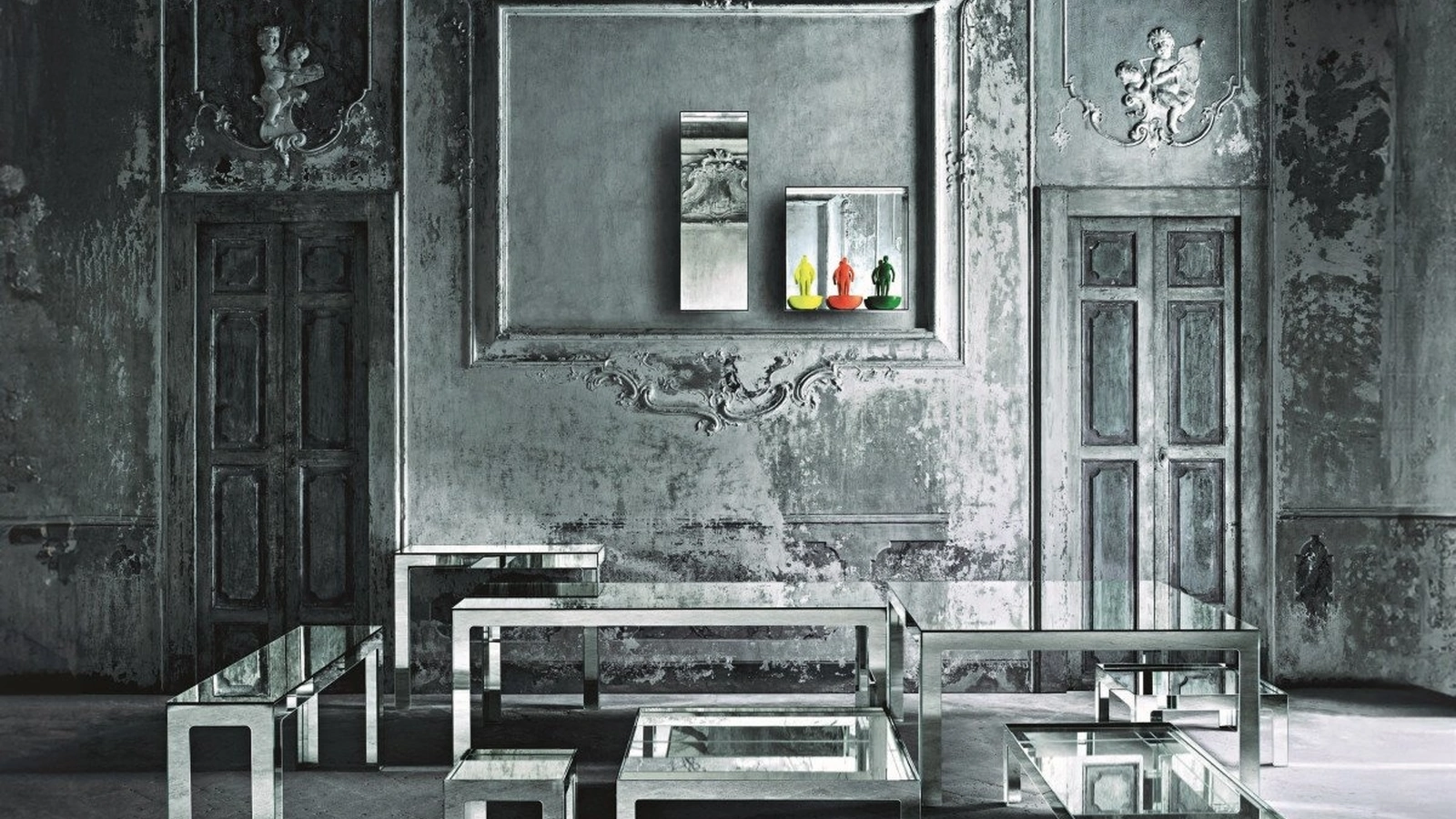 Tavolo con piano a specchio Mirror Mirror di Glas Italia