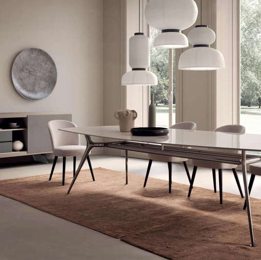 Tavolo P016 con top in ceramica di Presotto