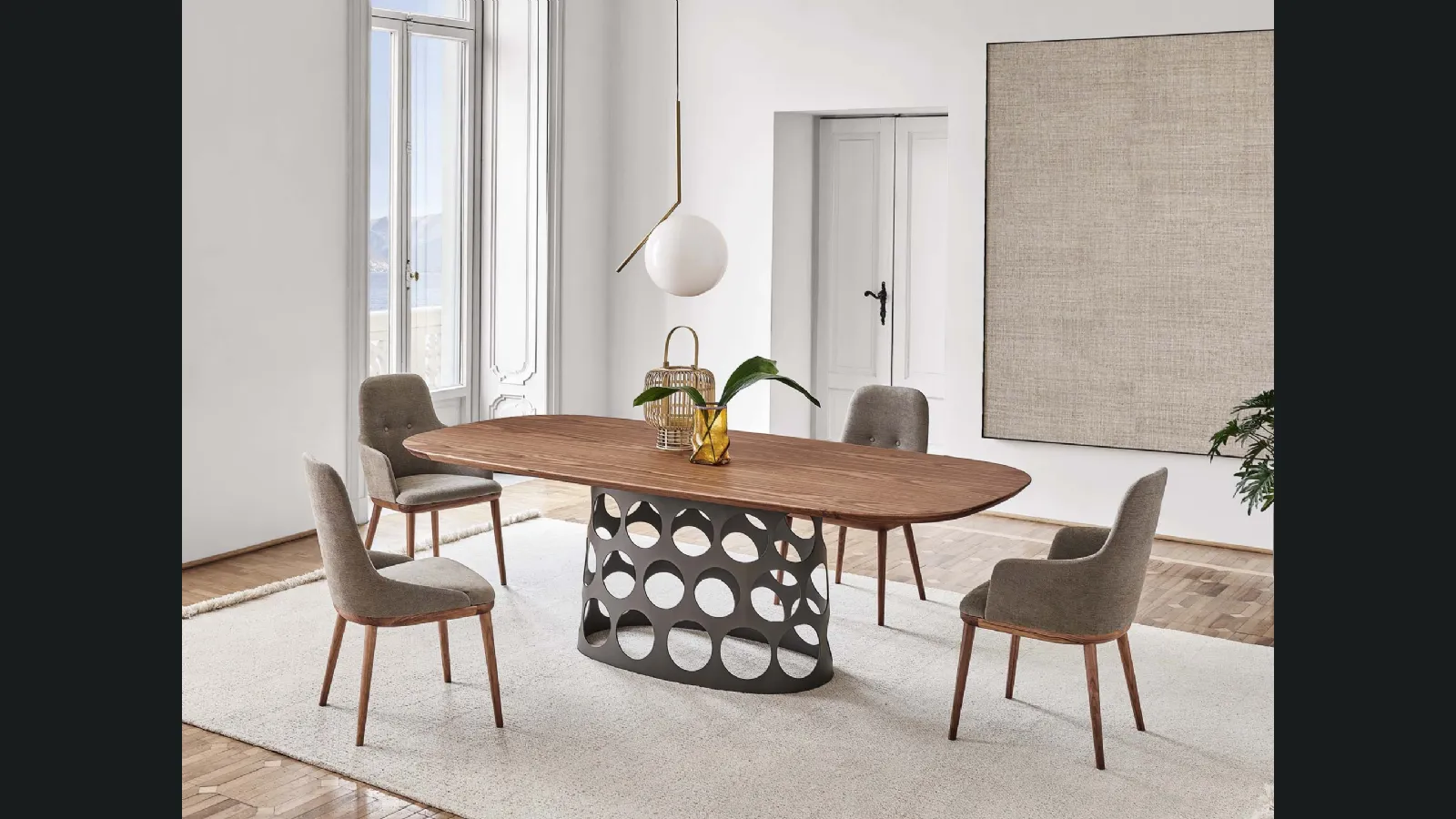 Tavolo Jean con top in legno di Porada