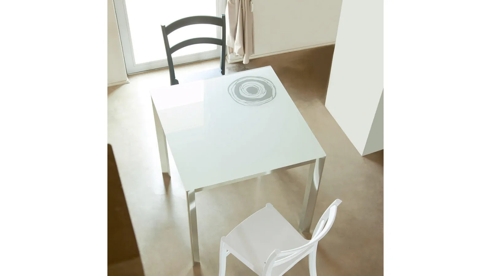 Tavolo allungabile in cristallo Ascanio di Ponti Terenghi