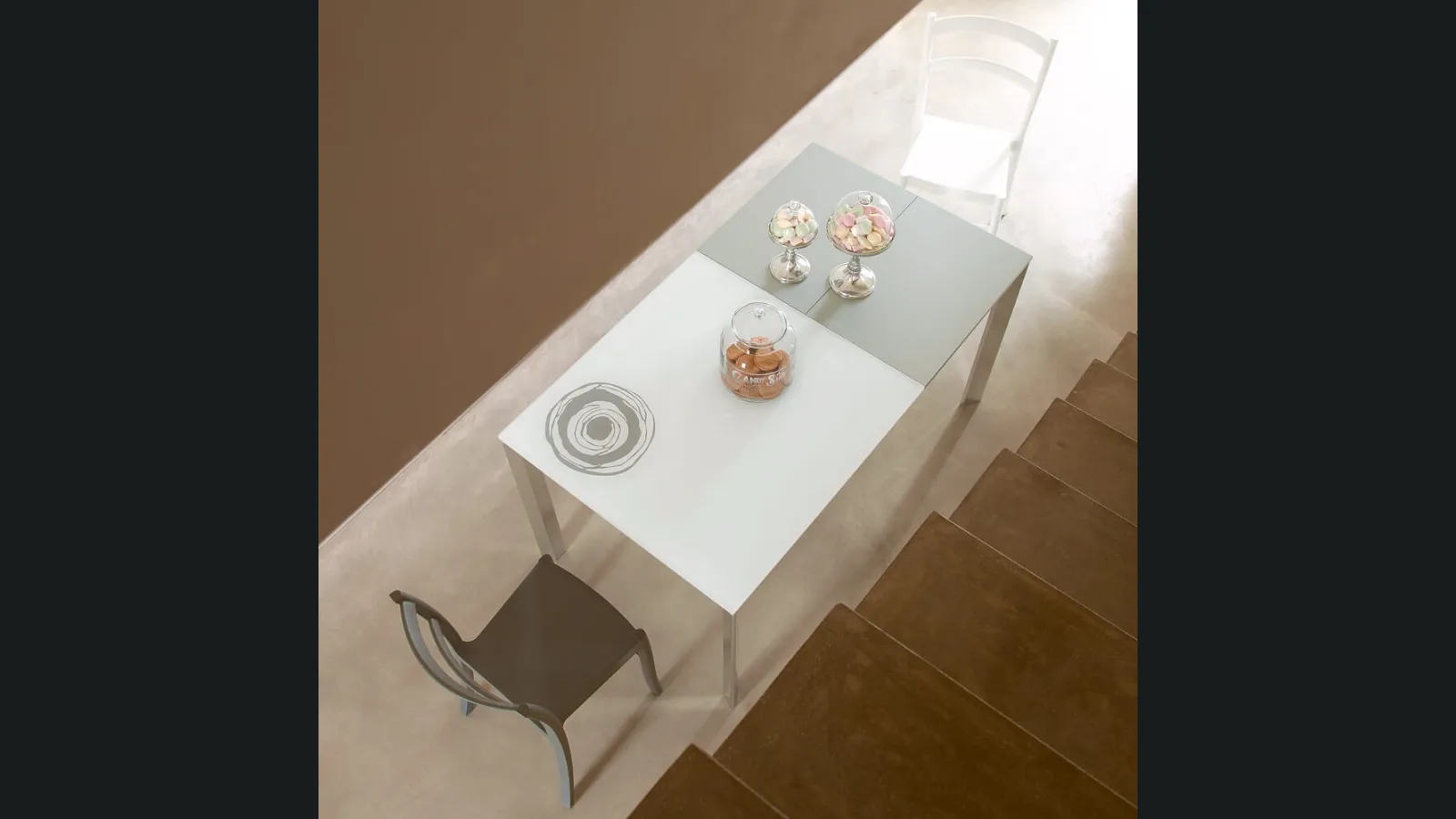 Tavolo allungabile in cristallo Ascanio di Ponti Terenghi