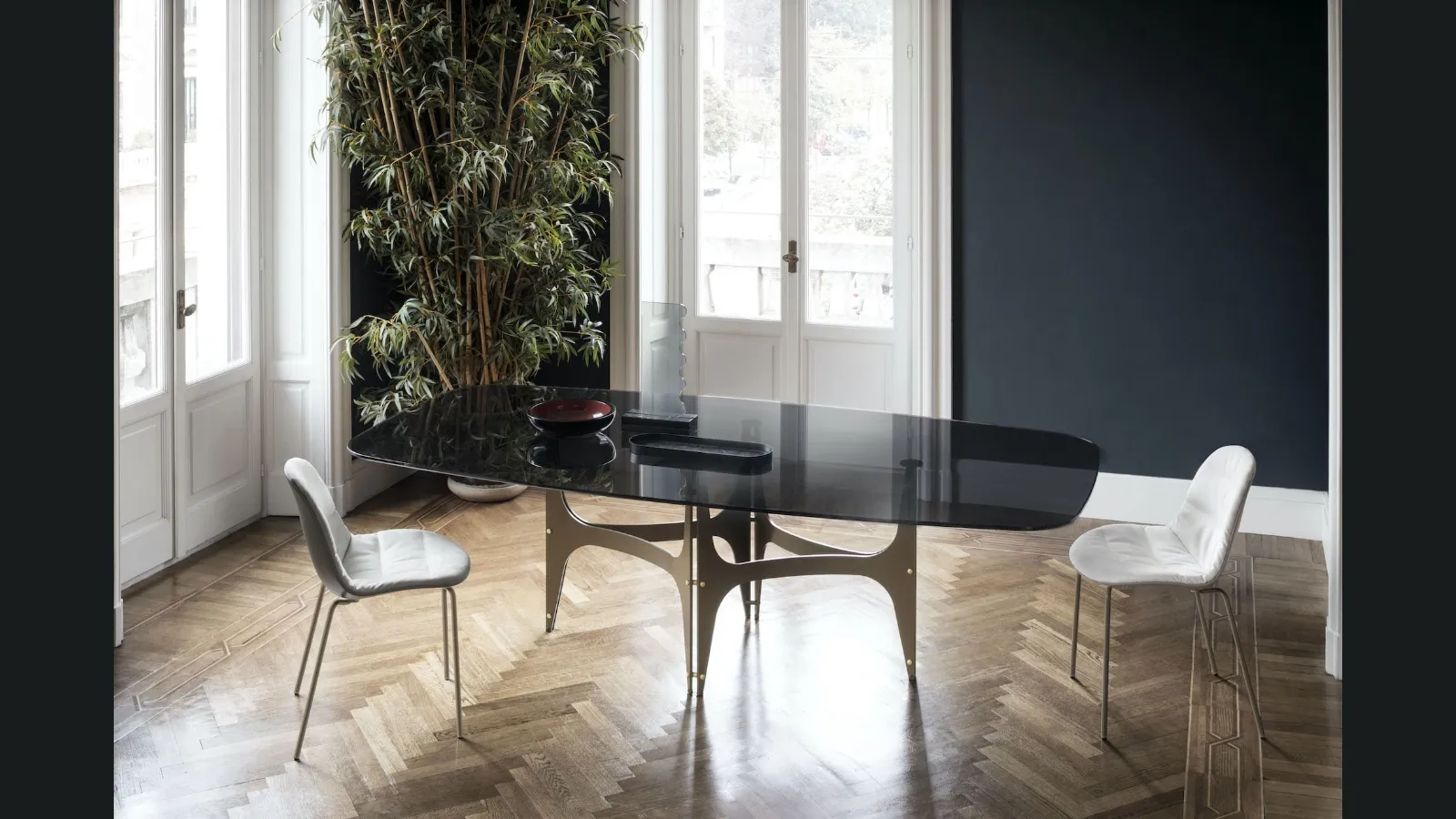 Tavolo Universe in cristallo di Bontempi