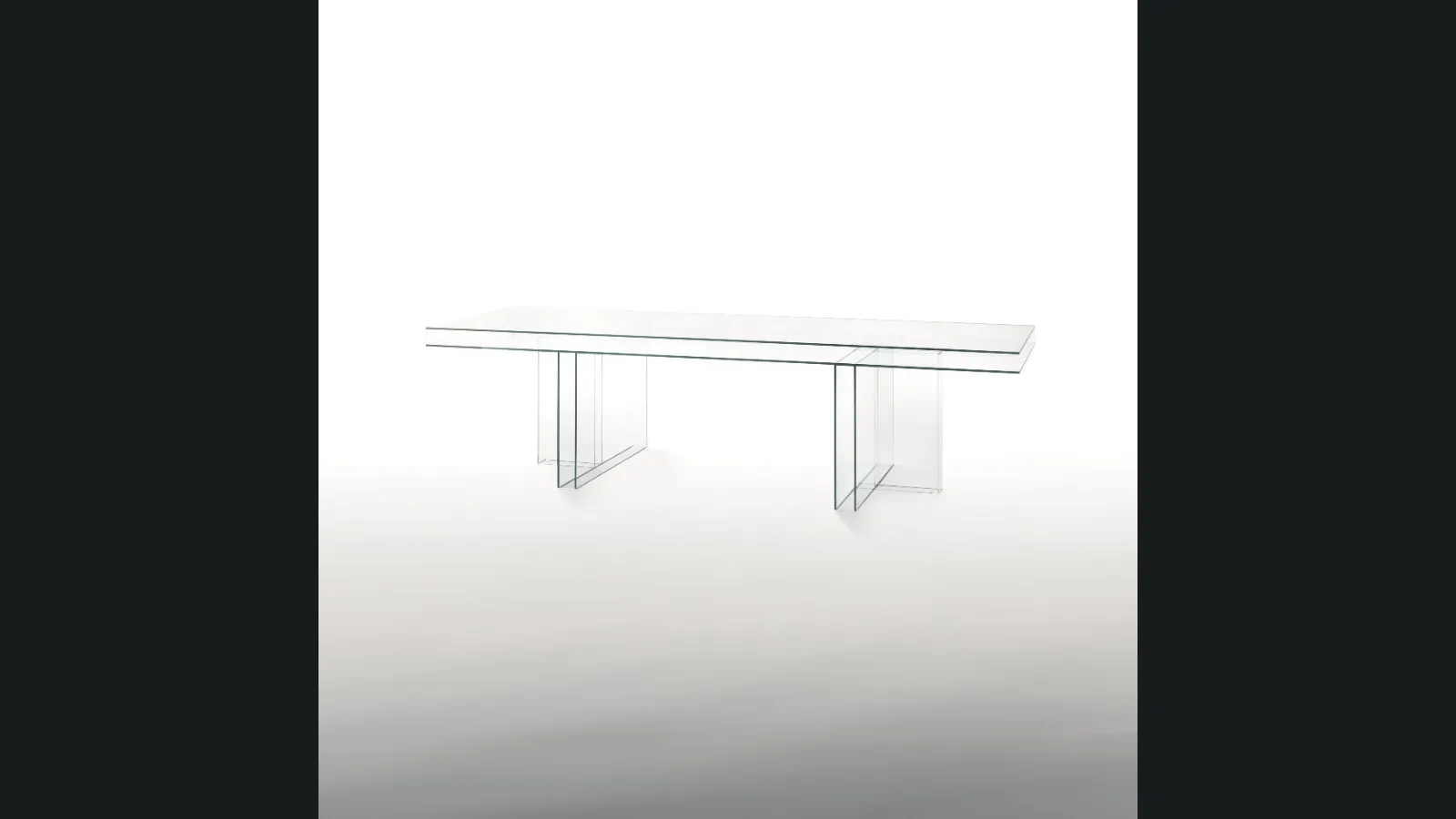 Tavolo Verglas in cristallo trasparente extralight di Glas Italia