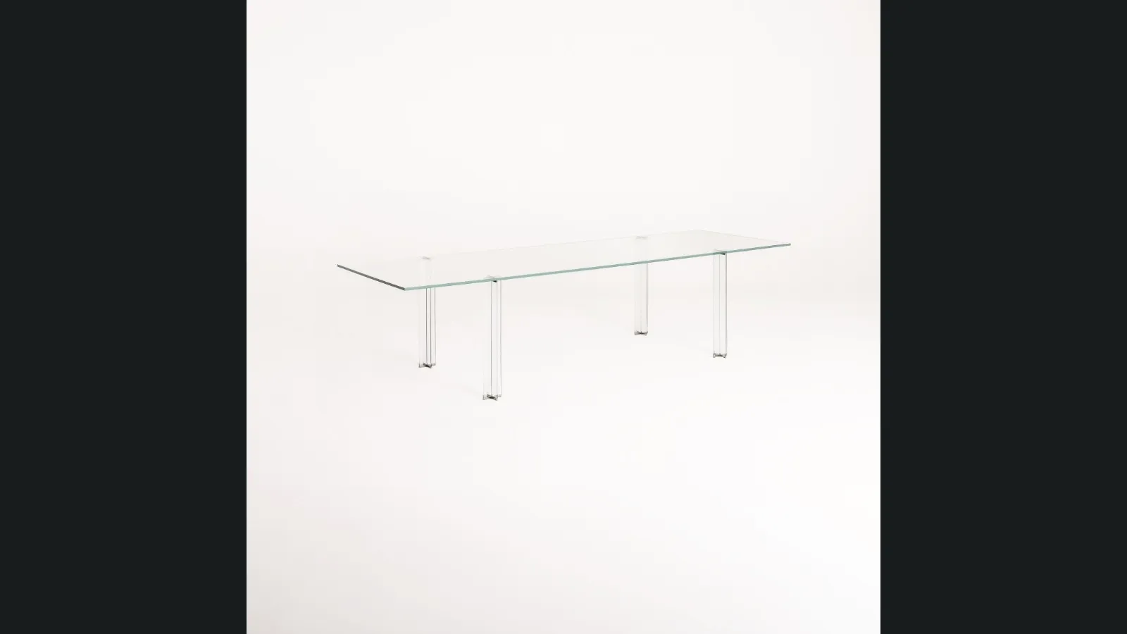 Tavolo rettangolare X-T in cristallo trasparente extralight di Glas Italia