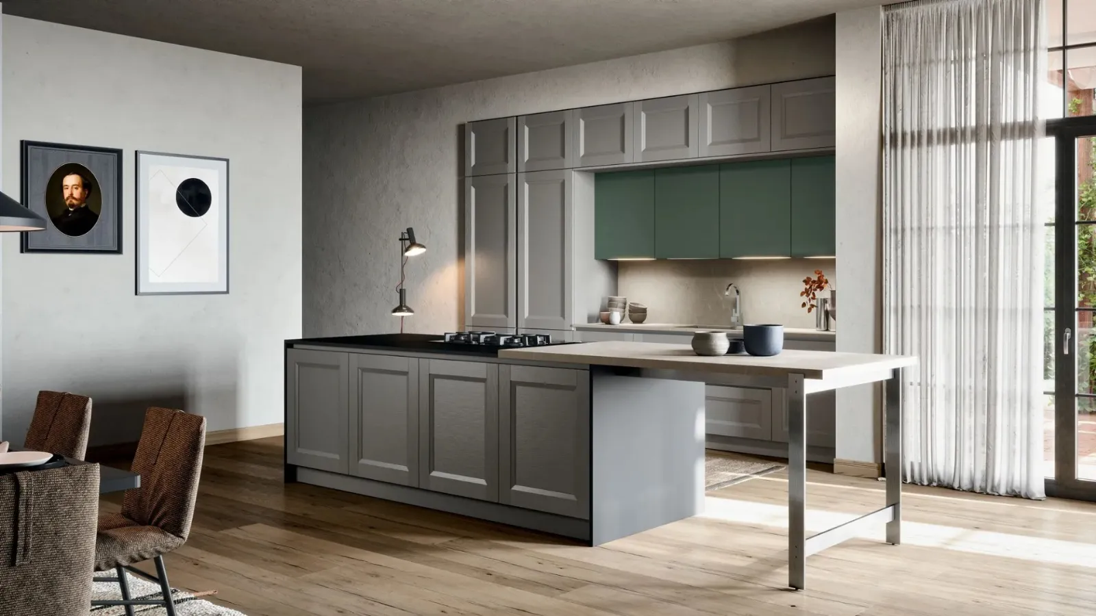 Cucina Classica con isola Asia 04 di Forma Cucine