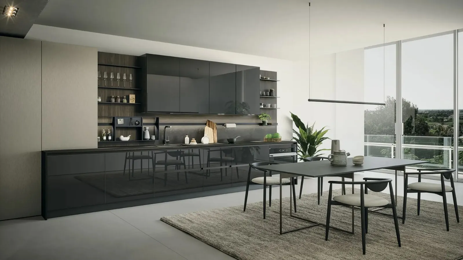 Cucina Moderna lineare Aria Tech 01 di Forma Cucine