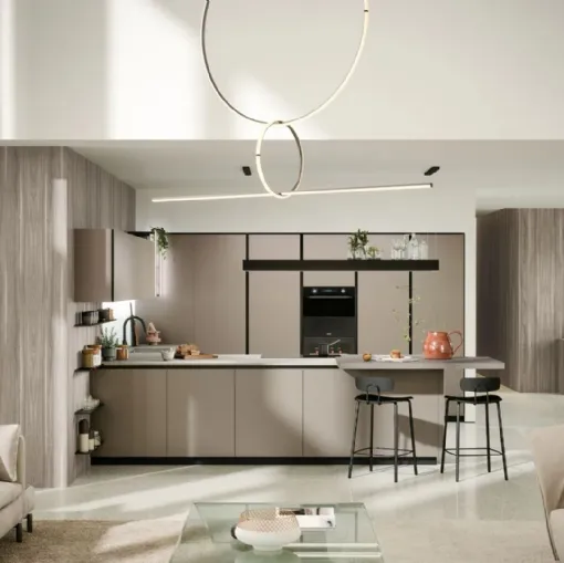 Cucina Moderna con penisola Aria Tech 04 di Forma Cucine