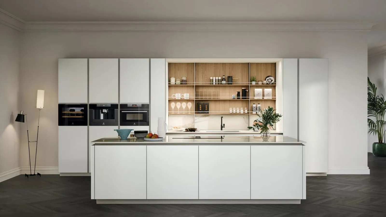 Cucina Moderna con isola Aria Tech 05 di Forma Cucine