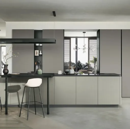 Cucina Moderna con isola Trend 01 in vetro e fenix di Forma Cucine