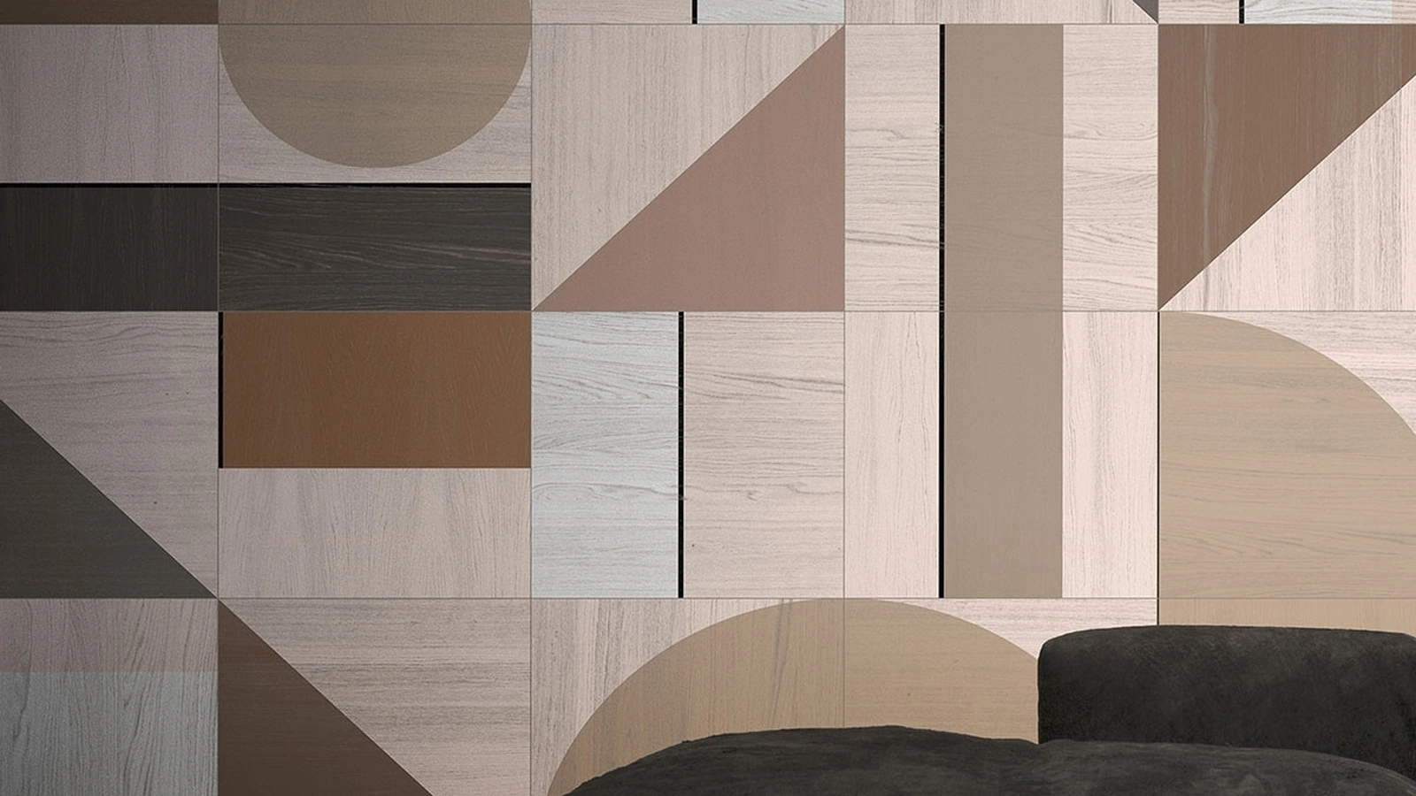 Parquet Grafiche 1960 in impiallacciatura rovere su supporto in multistrato di Giacobazzi