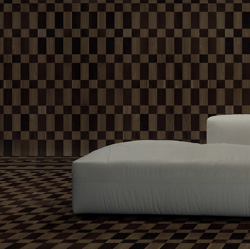 Parquet Mattonelle Arrocco in essenza noce americano e wengè di Giacobazzi