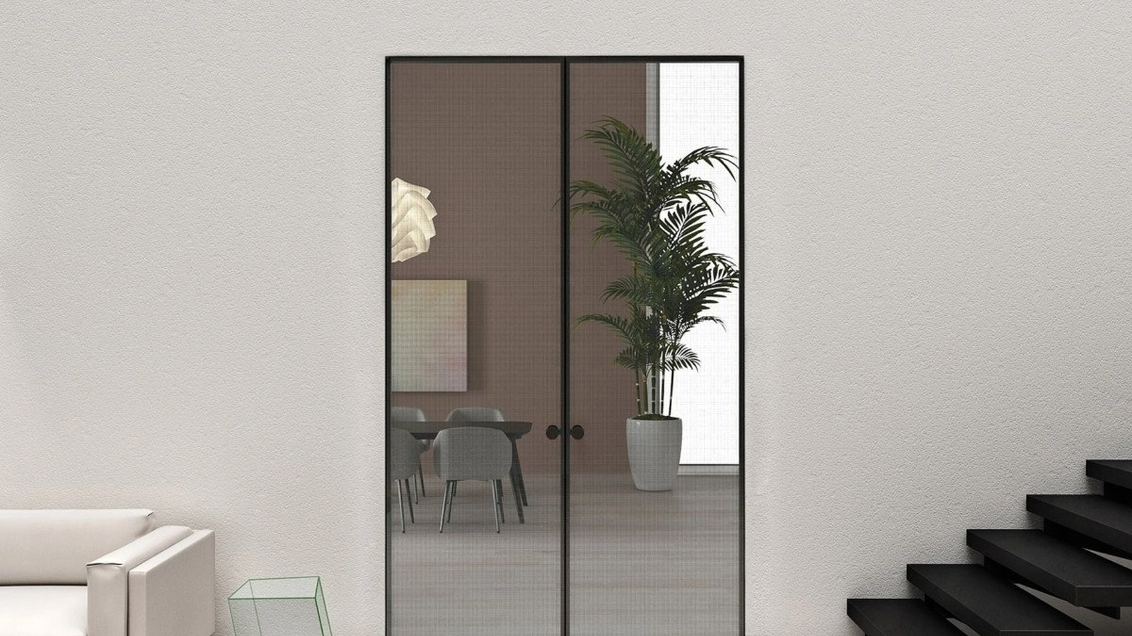 Porta per interni Aladin Double Pocket Mono di Glas Italia