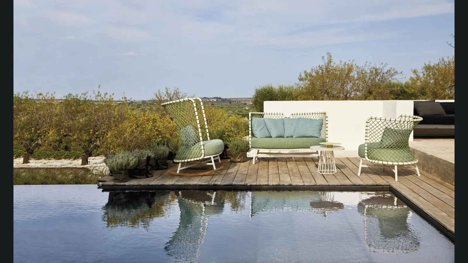 Charme arredo da esterno in metallo e tessuto imbottito di Roberti